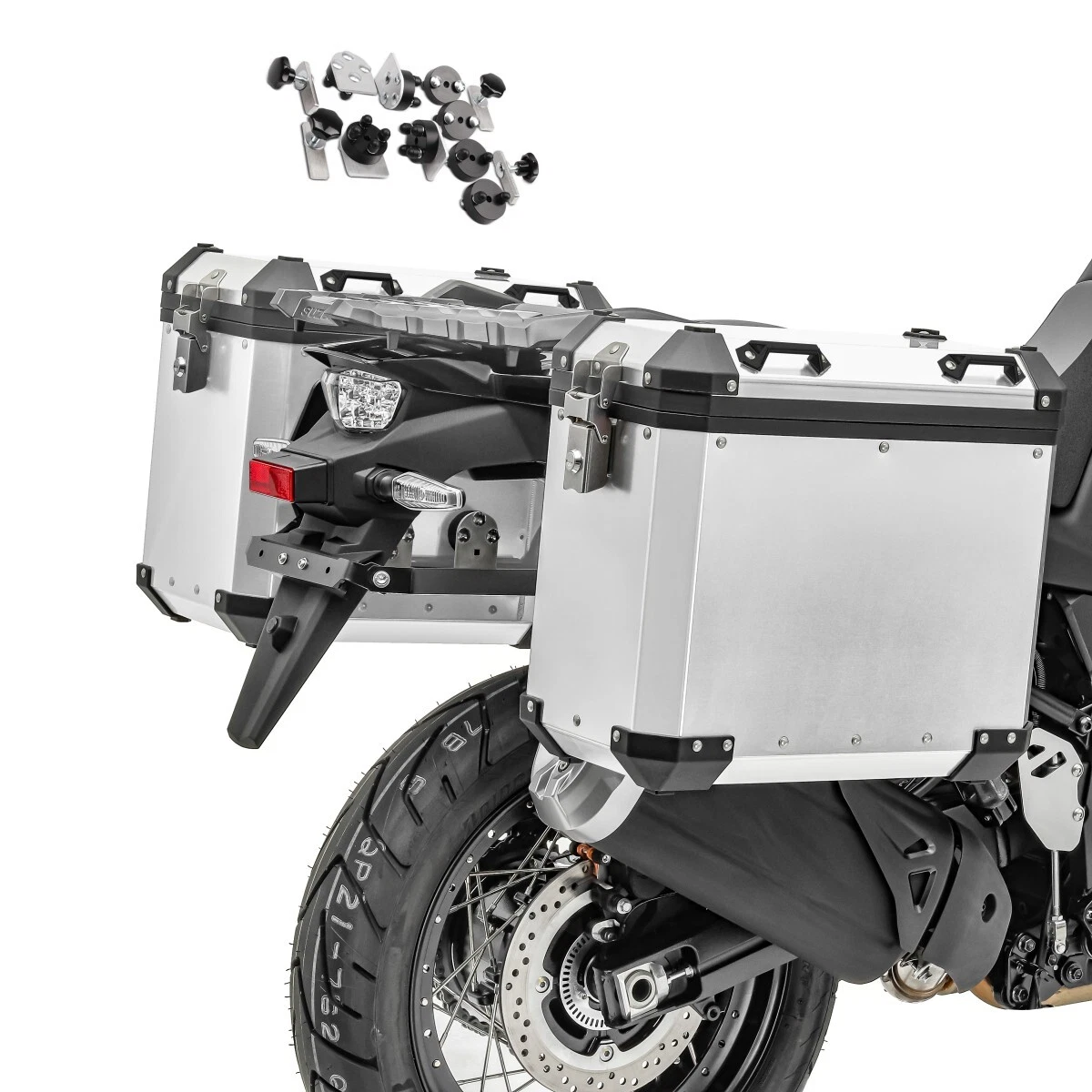 Motorcycle Aluminium Panniers Set Bagtecs GX38 Side Cases 2x38L