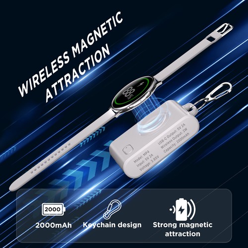 2000mAh Wireless Magnetic Charger For Samsung Galaxy Watch 5/5 Pro 4/4 Classic - Picture 5 of 10