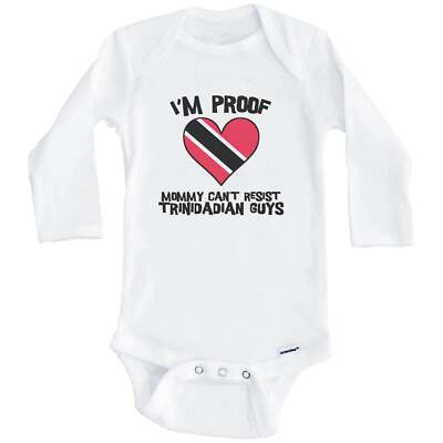 I'm Proof Mommy Cant Resist Trinidadian Guys Trinidad Tobago Flag Heart Bodysuit