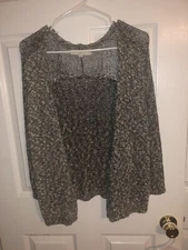 Ann taylor loft top size small gray open front light sweater