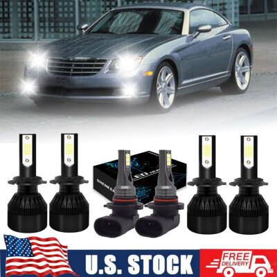 For Chrysler Crossfire 2004 - 2007 2008 Combo 6x LED Headlight + Fog Light Bulbs