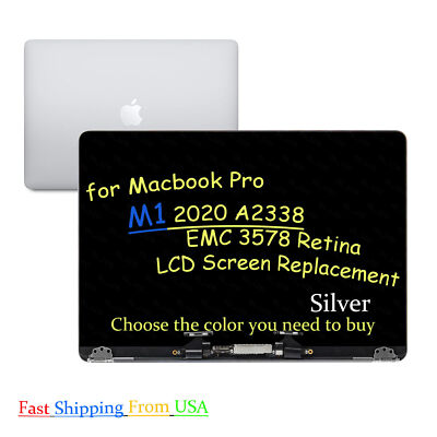 Genuine Apple 13.3" LCD Screen Display Assembly For MacBook Pro 2020 13" M1 A2338 EMC 3578 - Silver