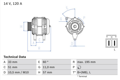 BOSCH 0 986 081 060 Alternator for HYUNDAI,KIA