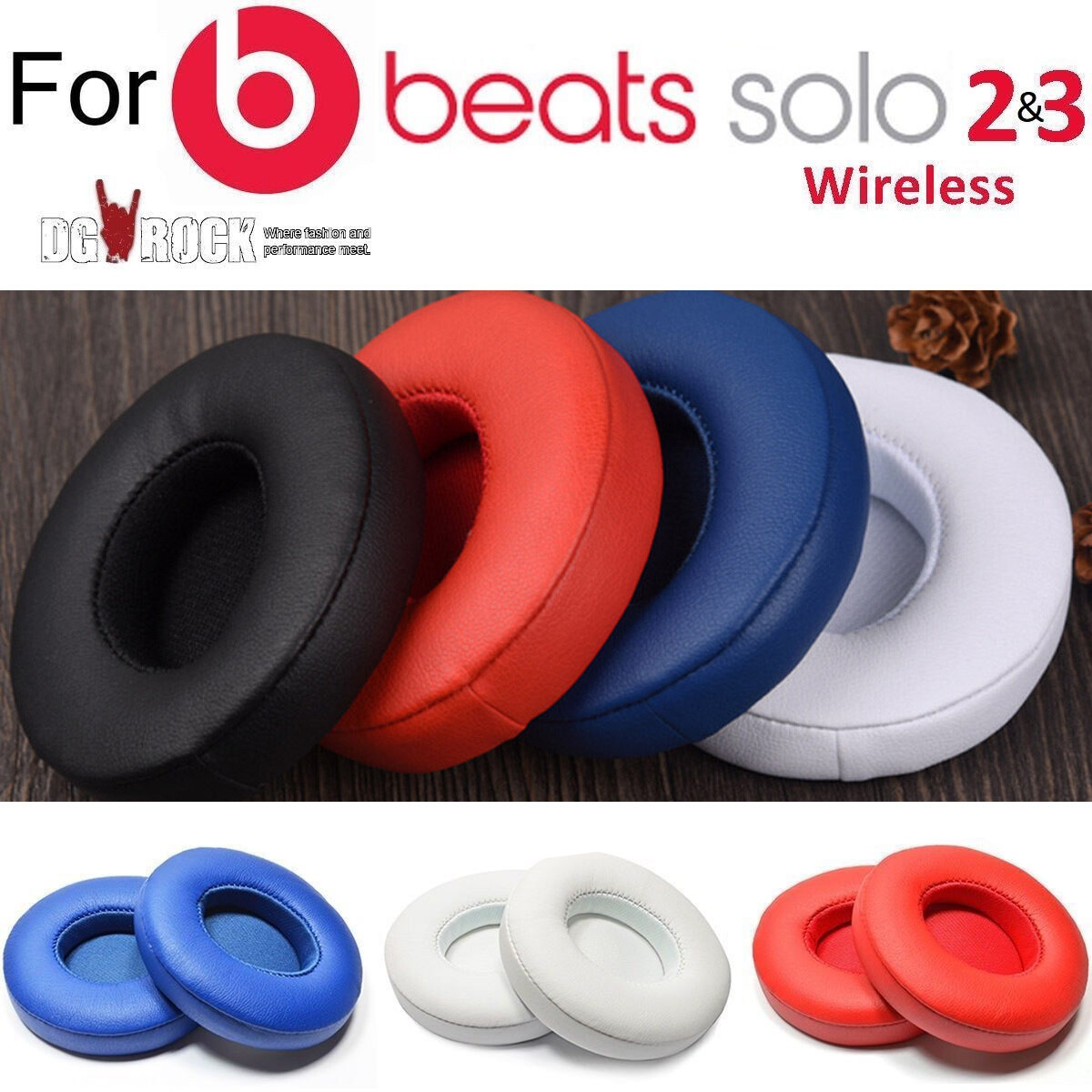 Beats Solo 3 Wireless Club Collection On-Ear Headphones, AppleW1 Chip, Built-In Rechargeable Battery, Red | MX472LL/A, image size:1200x1200