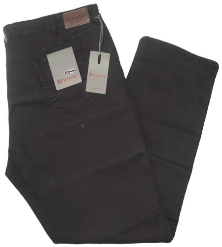 Pantalone uomo jeans taglie forti 62 64 66 68 HOLIDAY fustagno strech nero  OVER | eBay