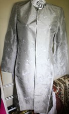 Silk Embroidered Ladies Silver Summer Coat, 12, East, Ideal Wedding, Was £150