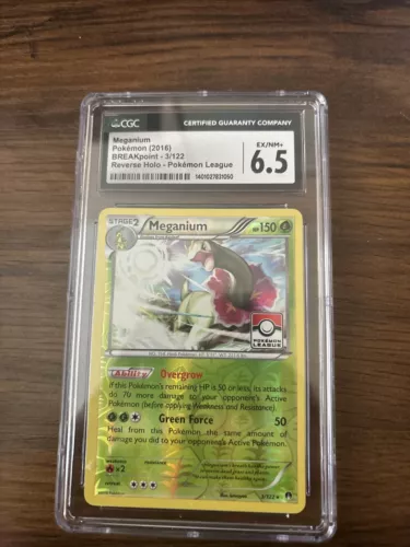 2016 Pokemon TCG Meganium 3/122 Reverse Holo BREAKPoint Pokemon League CGC 9.5