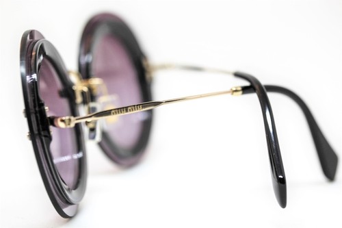 Miu Miu MU10R U6B 5F1 BLACK, GREY VIOLET Sunglasses New Authentic 64 - Picture 4 of 6