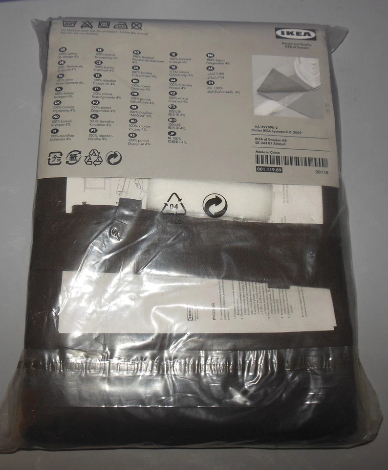 New IKEA Ritva Curtains 2 Panels 100% Cotton 57" x 98" Brown - Image 2 of 2