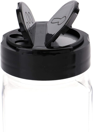 16 Pack 9 Oz Plastic Spice Jars with Black Cap, Plastic Spice Bottles Empty Seas - Picture 4 of 7