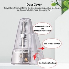 Mechanical Metronome Portable Metronome Adjustable Beat Speed Lightw TBLP