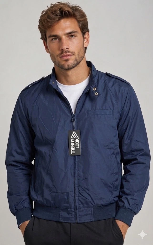 NWT Vintage Trendy look navy blue all weather jacket water resistant size XL