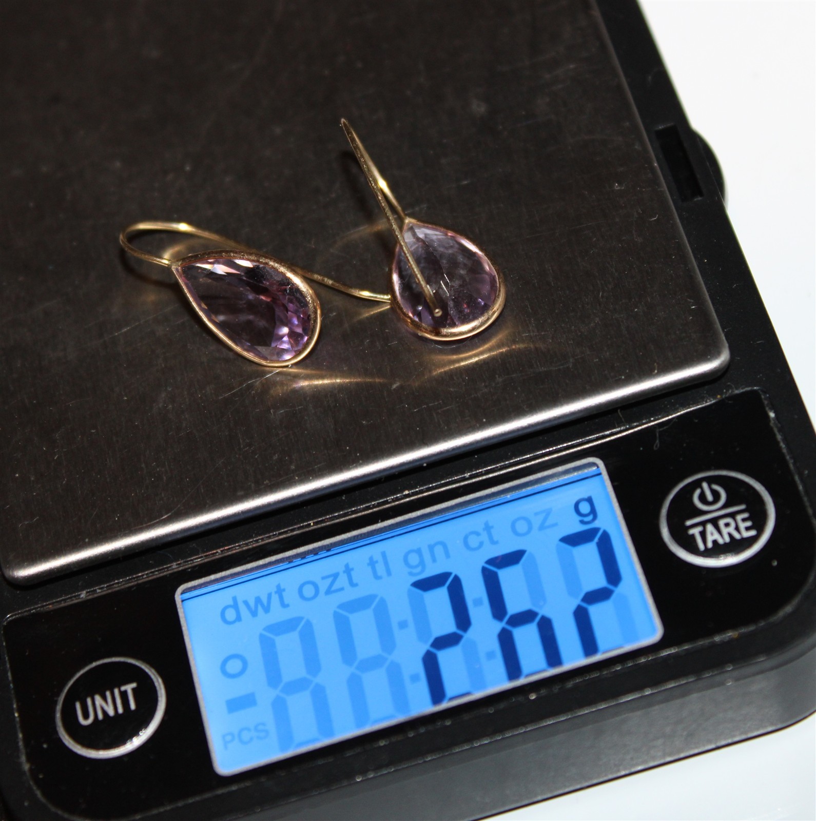 Solid 14K yellow gold large amethyst gemstone dan… - image 2