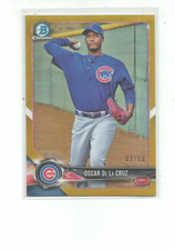 2018 Bowman Chrome Prospects Gold Refractors #BCP59 Oscar De La Cruz 03/50