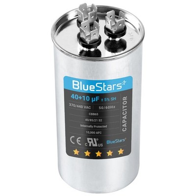[UL Certified] 40+10 uf 40+10 MFD 370-440VAC ±5% Volts Round Run Start Capa
