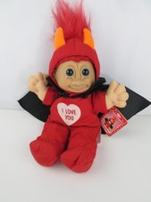 Vintage Russ Troll Kidz Red Hair Devil Cape Doll Valentine I Love You Plush 12  