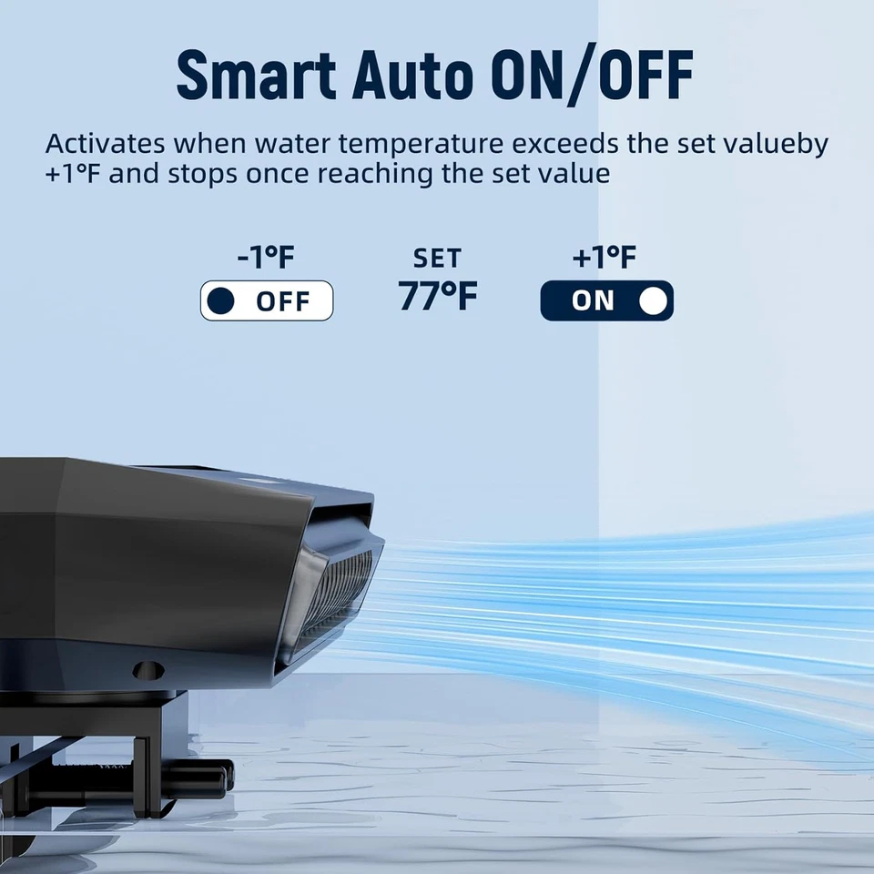 Aquarium Chiller Fan,Fish Tank Cooler with Temperature Control,Minimum Setting 5 - Image 4 of 4