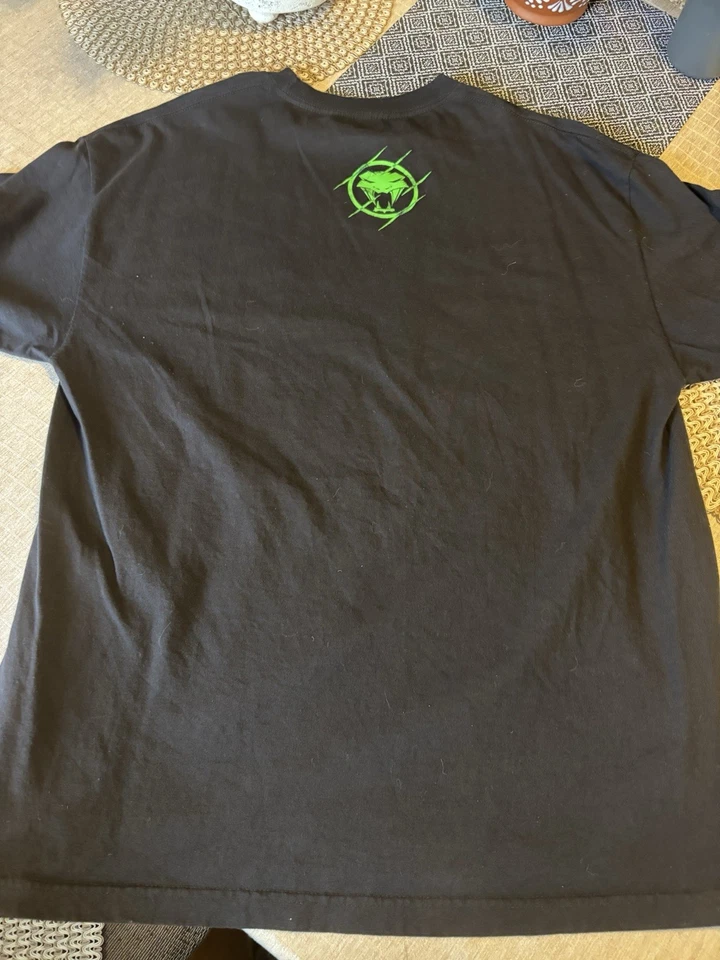 Camiseta Randy Orton WWE Authentic Wear RKO Manga Corta Negra/Verde (XL) Foto 4 de 4