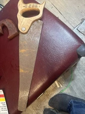 Antique Disston Handsaw Vintage Wood Handle 19" H K P Made in USA