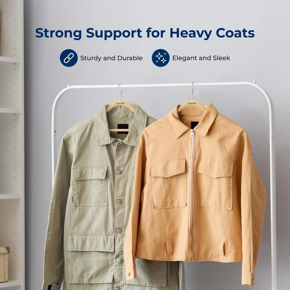 SereneLife 50 Pcs Velvet Hangers - Non-Slip, Sturdy w/ 360° Swivel Hook (Ivory) - Image 4 of 4