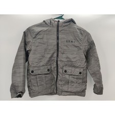 DKNY Kids Gray Striped Hooded Jacket Size 7
