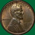 1938 Lincoln Wheat Cent Uncirculated UNC Coin #34073