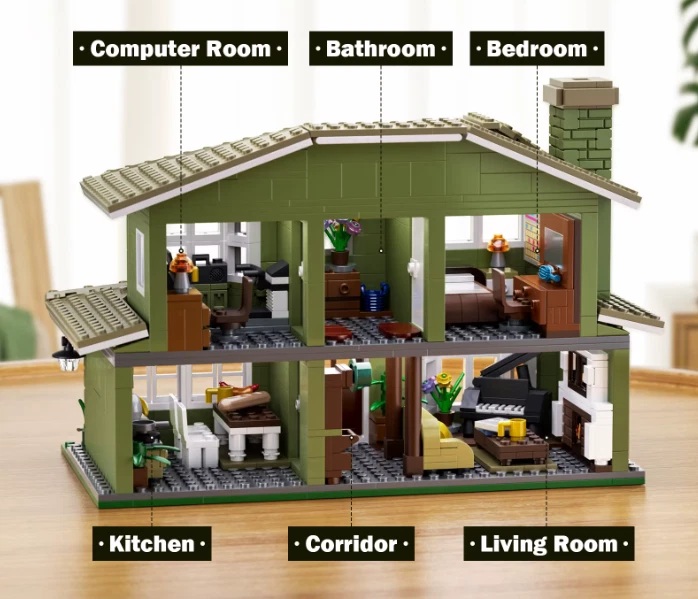 NEW MOC Design MODERN FAMILY Blocks Set Dunphy House Set Architecture Blocks Set - Image 3 of 4