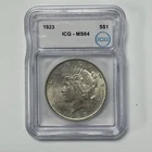 1923 Peace Silver Dollar ICG MS64 Phila Slabbed Coin