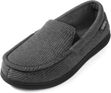 ULTRAIDEAS Men's Carver Slippers Moc Loafer House Shoes Memory Foam