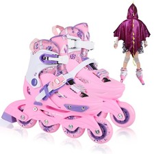 Inline Skates with Dragon-Wings-Cloak Pink, 4 Sizes Adjustable Inline Skates ...