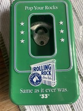 Rolling Rock Beer Bottle opener wall "Pop your Rocks 33" Latrobe Brewing  NEW
