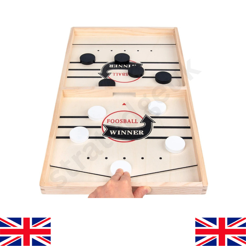 Large Family Game Fast Sling Puck Game Hockey Game Wooden Board Table Toy UK
