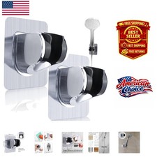 2-Piece Adjustable Shower Head Holder Set - Strong Suction, No Drilling Needed