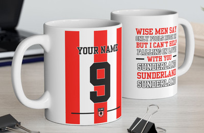 Sunderland - Weise Männer sagen Texte - personalisierte Tasse Name und Nummer,