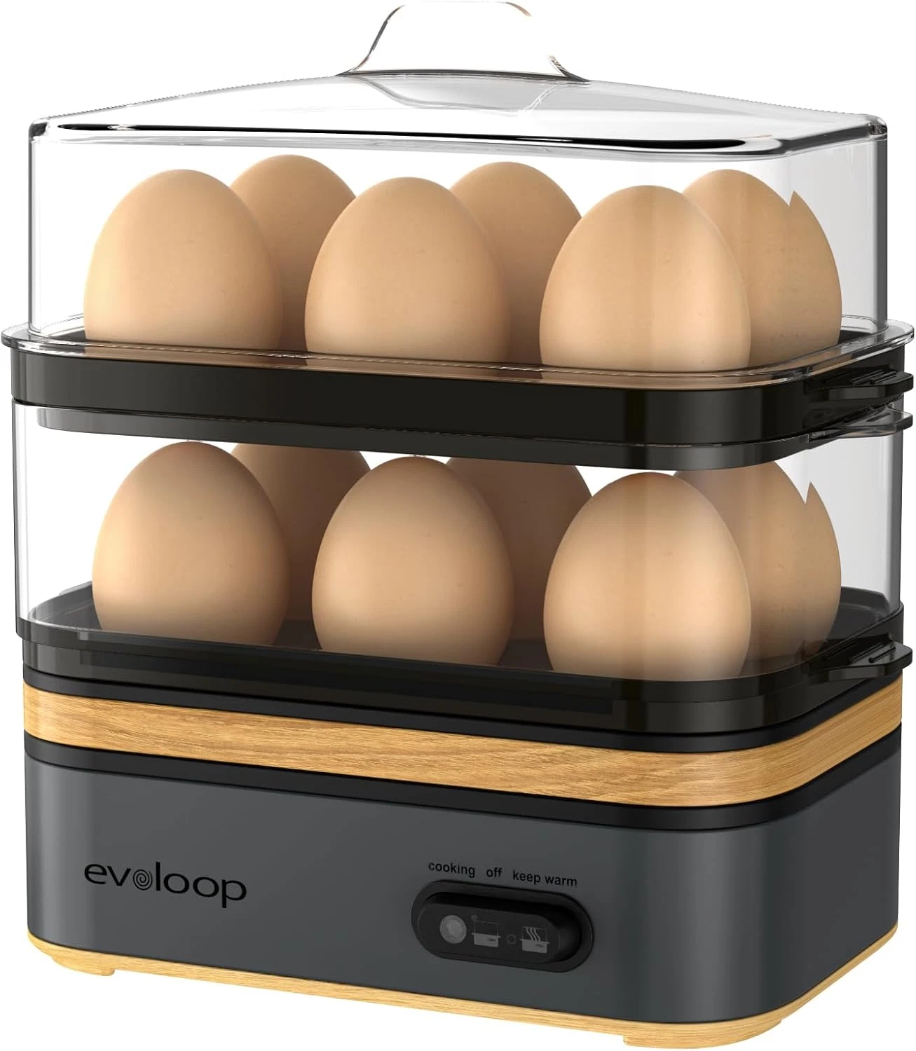 Rapid Egg Cooker Electric 12 Eggs Capacity, Soft, Medium, Hard Boiled, Poached,