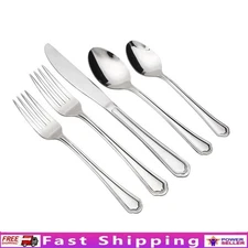 20 Piece Stainless Steel Flatware Set Service 4 Dishwasher Safe Comfortable Grip