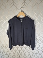 Vintage Reebok Hoodie Sweatshirt Womens 14 Navy Blue Full Zip Y2k