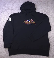 Polo Ralph Lauren Hoodie Mens 3XLT Sweatshirt Embroidered Triple Pony Pullover