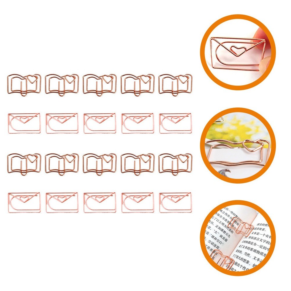 Paper Clips Accessory Smooth Rose Stainless Steel Paper Clips Convenient Office Desk ...