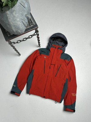 Mountain Hardwear Gore-Tex Jacket Waterproof Shell Red Grey Hooded Size S/M