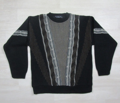 Vintage 90s Protege Collection Sweater Mens Size (M) 3-D Knit USA Made