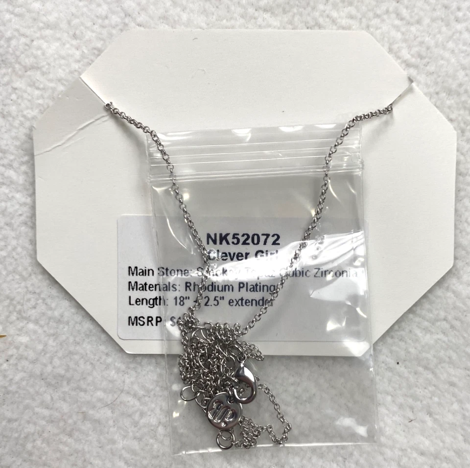 Collar BP Bomb Party Topacio Ahumado Circonita Cúbica Chapado en Rodio NK52072 NUEVO CON ETIQUETAS Foto 4 de 4