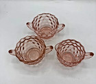 Set of 3 Vintage Pink Depression Glass Sugar and Creamer Bowls — photo 2
