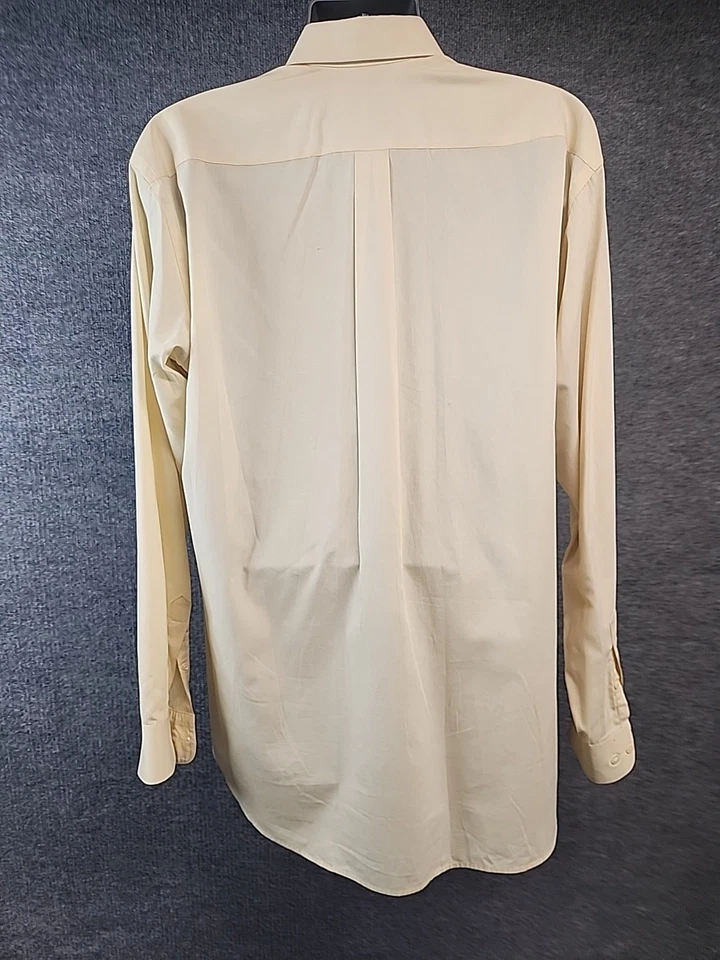 Italo Mondo Men’s 16.5 36/37 Tall Button Down Dress Shirt Collar Light Yellow - Image 4 of 4
