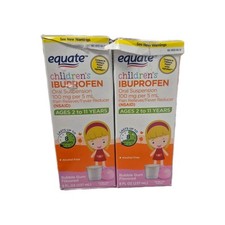 2- Equate Children's IBUPROFEN Age 2-11 100mg Bubble Gum 8oz  Exp 08/2026