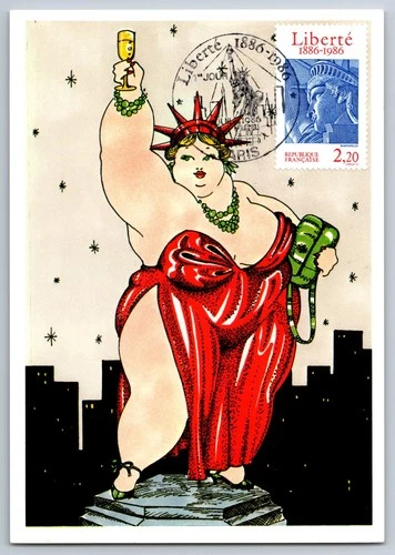 #2224 Statue of Liberty French Stamp FDC Maxi Card