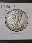 1936-S Liberty Walking Half Dollar (Free Shipping)