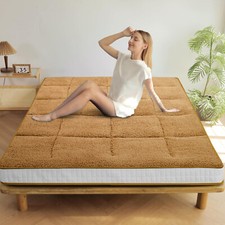 H ZT Japanese Floor Mattress Roll Up Mattress Tatami Mat Sherpa Fleece Mattress