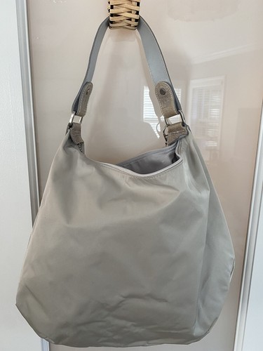 Bolso de Hombro Longchamp Mujer Plateado Gris Claro Original Francia - Imagen 5 de 12