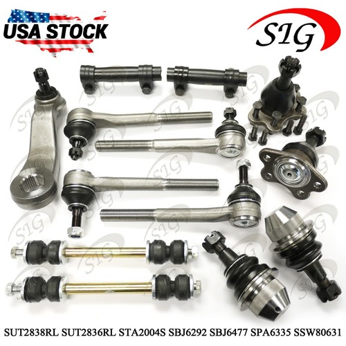For 1995-2000 Chevy K1500 4WD Front Ball Joint Tie Rod Pitman Sway Bar 13PC Kit - Bild 2 von 11